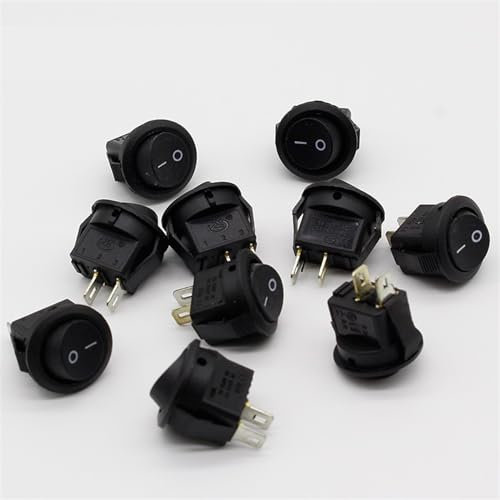5 Stücke Kleine Runde Schwarz 2-Pin 2-Dateien 3A/250 V 6A/125 V Wippschalter Wippe Netzschalter