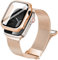 Ocaer Kompatibel mit Apple Watch Armband 41mm mit Hülle, Metall Magnetisch iWatch Armband mit Bildschirmschutz für Apple Watch Series 9 8 7, Edelstahl Milanese Loop (Rosegold, 41mm mit Hülle)