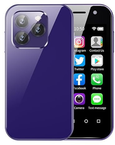 Soyes XS14 Pro 3 pollici Android 9.0 4G LTE Dual SIM Face ID Dual Camera WiFi Bluetooth Hotspot GPS OTG sbloccato cellulare (viola, 2 GB RAM 16 GB ROM)