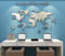 Shuanghao Wand Aufkleber Dekoration Wandbild Tattoo 3D Aesthetic Kunst Acrylglas Rubbel-Weltkarte World a Map of the Wall Spiegel Wand Dekoration Aufkleber für Wohnung Zimmer Modern Silber Plus Groß