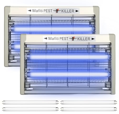 mafiti Elektrischer Insektenvernichter, moskito Killer Fliegenfalle-Elektrisch Innenmosquito Zapper 20W mit UV-Licht, Elektrische-Mückenfalle Für Küche, Haus, Hof(2 PCS)
