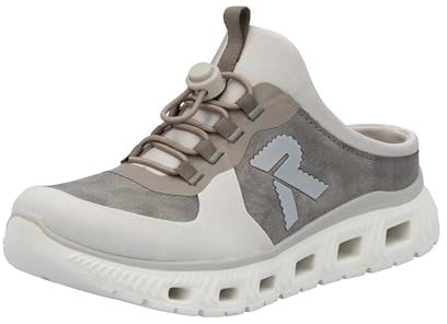 Rieker Women's Sabot in Grey, Light Grey Steel Perlcloud, 5 UK