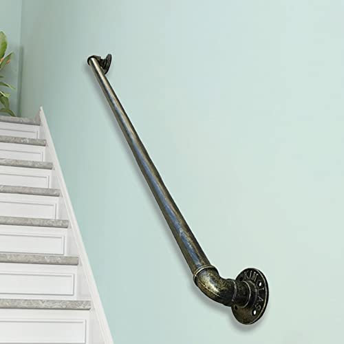 Rustikaler Bronze-Handlauf aus Schmiedeeisen für Treppen, Innen- und Außenbereich, Wandmontage, Geländer für behinderte ältere Kinder, Vintage-Design, 80 cm