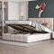 Gegtuon Polsterbett Bett 140x200, Doppelbett mit Kopfteil, Stauraumbett Jugendbett mit Hydraulisch Stauraum Underbett, Funktionsbett Gästebett Bettgestell Lattenrost, ohne Matratze, Samt (Cremeweiß)