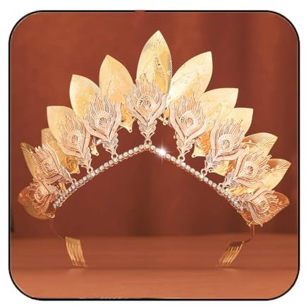 Fashband Goldblattkrone, Maria-Göttin, Stirnband, Blätter, Heiligenschein, Krone, Kopfschmuck, Party, Braut-Kopfschmuck, Cosplay, Halloween, Kostüm, Kopfbedeckung