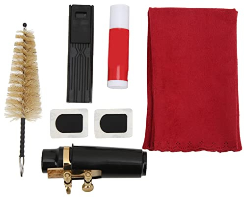 Kit bocchino per sassofono soprano, set di pulizia, strumento di manutenzione per grasso in sughero e legatura, per suonatori di sassofono
