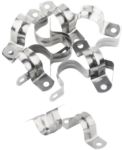 AOMIKITSTU Rohrhalterung 20 Stück, M25 Rohrschellen, Rohrklemme, Bügelschelle, Fallrohrschelle, Kabelschellen Metall, U Rohrschellen, Edelstahl U-rohrschellen für Wasserrohre