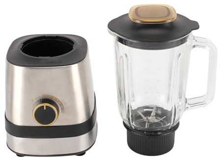 Licuadora de Encimera de 600 W con 6 Hojas de Acero Inoxidable, Vaso de Vidrio de 1,5 L para Bebidas de Frutas Congeladas, Exprimidor Multifuncional, Procesador de Alimentos