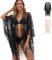 SilverChry Copricostume Donna Mare, Estiva Copertura Costume da Bagno Sexy ed Elegante, Copri Costume da Spiaggia in Pizzo, Casual Bikini Cover Up Bluse Top per Vacanze, Piscina, Spiaggia e Festa