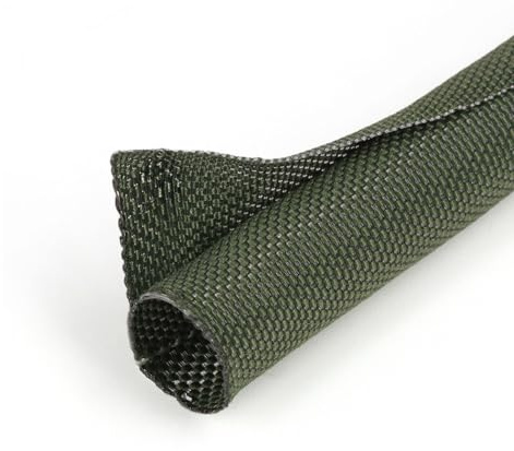 HOLED 1/2 inch Split Braided Cable Management Sleeve for USB Cable Power Cord Audio Video Cable, Wire Loom Cord Protector from Cat Dog Chewing (Dark Green, 10FT)