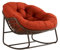 xixiworkshop Outdoor Rattan Schaukelstuhl, gepolsterte Kissen Rocker Recliner Stuhl im Freien für Veranda, Wohnzimmer, Terrasse, Garten, Orange