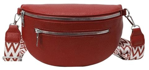 AAIXXIZAO Hüfttaschen Einfarbige Pu Taillentaschen Reißverschluss Einfache Lässige Umhängetasche Weiche Beliebte Brusttasche Rot