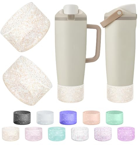 2PCS Silicone Boot Compatible with Owala 30oz & 40oz FreeSip Sway Bottles & Tumblers, Protective Anti-Slip Bottom Cover Sleeve for Freesip Sway Tumbler