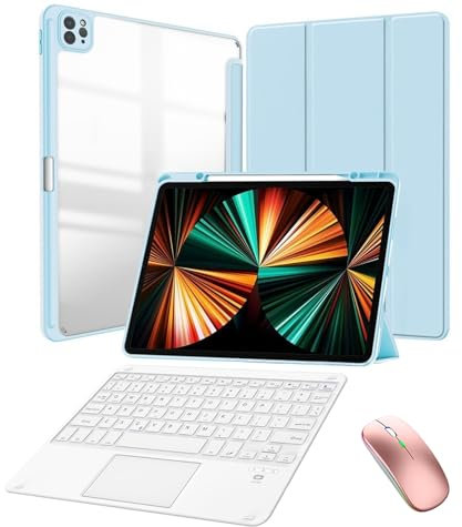 Custodia con tastiera per iPad mini 8,3 pollici (A17 Pro, 2024, 7a generazione) / mini 6 (2021, 6a generazione) con mouse, touchpad Custodia con tastiera staccabile con porta penna