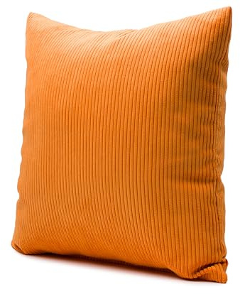 Gözze - Kissen Capri, Dekokissen in Feincord-Optik, Weiches Sofakissen mit Füllung, 100% Polyester, 60 x 60 cm - Orange