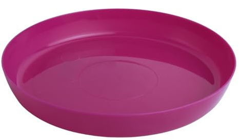 B2C Premium Glossy Flower Pot Saucer – Water-Resistant Plant Trays to Protect Furniture & Floors – Multiple Sizes & Colors for Indoor & Outdoor Plants (Fuchsia, 11cm)