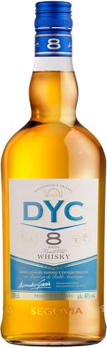 DYC 8 Años Whisky Blended Envejecido en Barricas de Roble Americano 70cl (Paquete de 6)