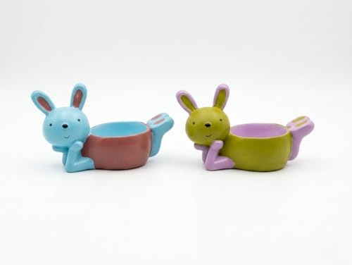 Ameisenkeks® 2er Set Eierbecher Hase Keramik – Lustige Osterdeko & Frühstückszubehör