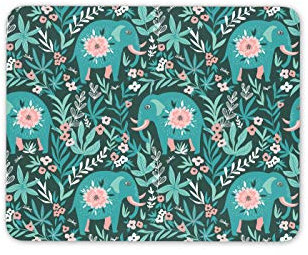 Destination Vinyl Ltd Floral Indian Elephants Mouse Mat Pad - Flowers Pretty Fun Computer #19167