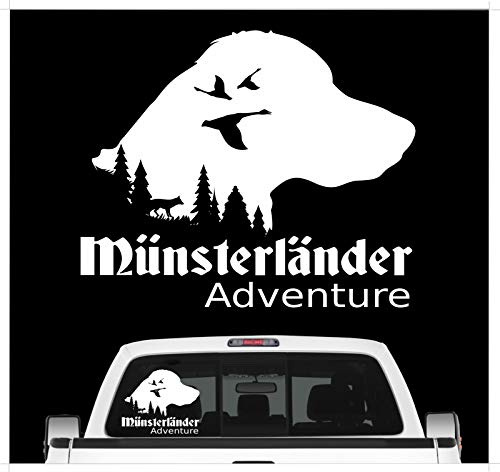 siviwonder Auto Aufkleber Münsterländer großer Kleiner Autoaufkleber Hundemotiv Hundeaufkleber autoaufkleber Hund Folie Jagdaufkleber Jagdweiß