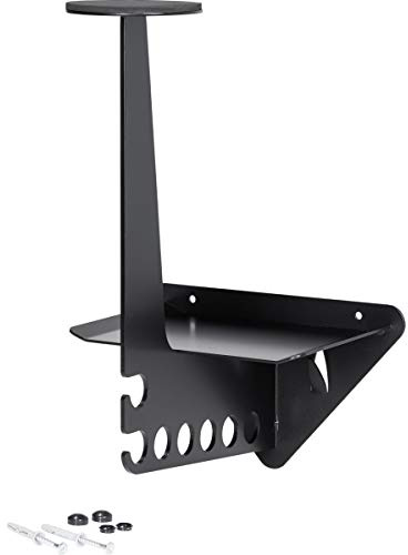 hi-Q Tools Helmgarderobe – Wandhalterung für 1-2 Helme – Schwarz – Stahl