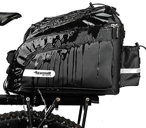 Rhinowalk Bike Trunk Bag Bike Pannier Bag 17L for Bicycle Cargo Rack Laptop Pannier Professional Cycling Accessories-Matt Black