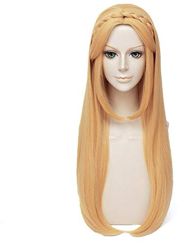 LanTing The Legend of Zelda Princess Gold Long cosplay perücke Frau kurz cosplay Wig perücke karneval fasching Halloween Party 70cm