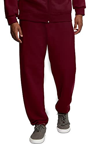 Fruit of the Loom Eversoft Fleece Elastic Bottom Sweatpants with Pockets, Relaxed Fit, Moisture Wicking, Breathable Pantaloni da Ginnastica, Fondo Elasticizzato-Marrone, L Uomo