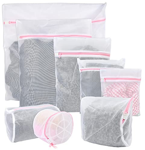 DODUOS 8 STK Wäschesäcke Wäschenetz für Waschmaschine, Wäschebeutel Wiederverwendbare mit Reißverschluß für BH, kleidung, Socken, Unterwäsche, Hose
