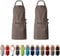 EllaTex DOPPELPACK Damen/Herren/Unisex Schürze Kochschürze Kellnerschürze Bistroschürze Küchenschürze Grillschürze Latzschürze 100% Baumwolle, Farbe: 2er PACK Cappuccino