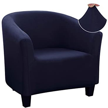 Jaotto Sesselschoner Sesselhusse Stretch Sesselüberwürfe Sofabezug Elastisch Sofabezug Sesselbezug Sesselschoner Waschbar Entfernbar für Clubsessel Cafe Stuhl Sessel Loungesessel (Navy Blau,1 Stück)