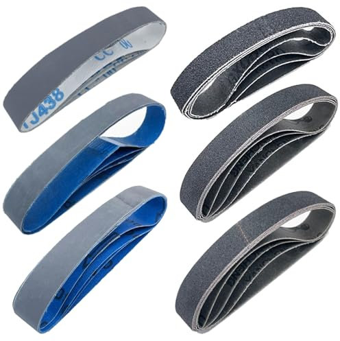 24 PCS 1x18 Silicon Carbide Sharpening Belts,4 Pcs Each of 80,240, 400,600,800,1000 Grits,Knife Sharpener Sanding Belt Kits Fits Ken Onion Blade Grinder Attachment