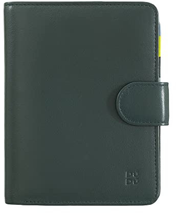 DUDU Portafoglio da Donna in Pelle Morbida Colorato Blocco RFID con Portamonete Zip e Porta Carte di Credito Mangrove