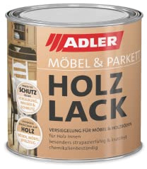 ADLER Möbel- und Parkett Holzlack - Parkettlack glänzend - Versiegelungslack für Holzböden, Möbel, Innentüren - farblos, 750 ml