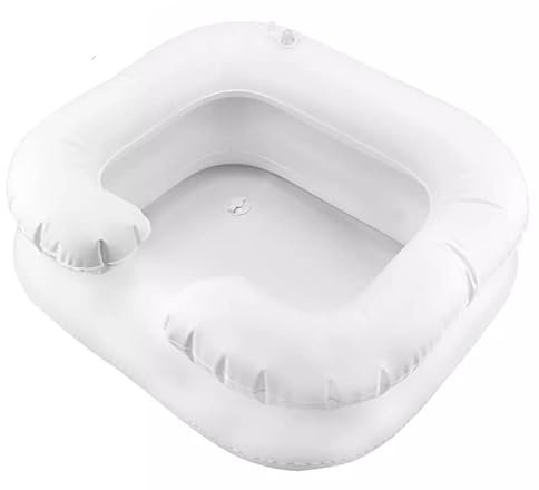 Aufblasbares Haarwaschbecken, inklusive Pumpe, Shampoo, Badehilfe, Haare im Bett waschen