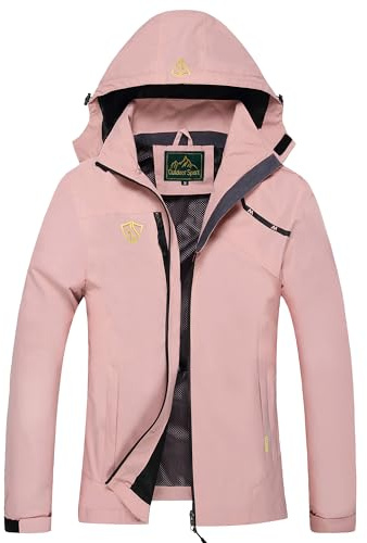 GIISAM Women's Rain Jacket Cute Rain Suit for Women Waterproof with Detachable Hood Ultra Light Packable Jackets