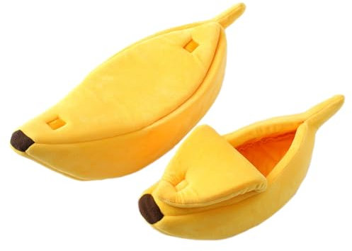 Sarekung kreative bananenform Bett Haus warm Haustier Bett weich Katze hundehütte Bett versteck höhle