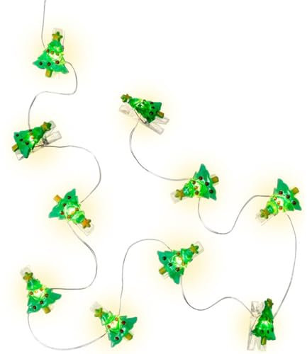 goobay 60254 10er LED Fotoclip Lichterkette mit Wäscheklammern/LED Clips für Polaroidbilder/für Polaroid Bilder zum Aufhängen/Fotoclips Deko/Für 10 Bilder, Grün, Rot, Gelb, Silber, Transparent