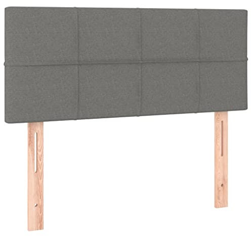 vidaXL Kopfteil, Bettkopfteil mit Holzbeinen, Höhenverstellbar Polsterkopfteil für Bett, Betthaupt Bettzubehör Schlafzimmer, Dunkelgrau 90x5x78/88cm Stoff