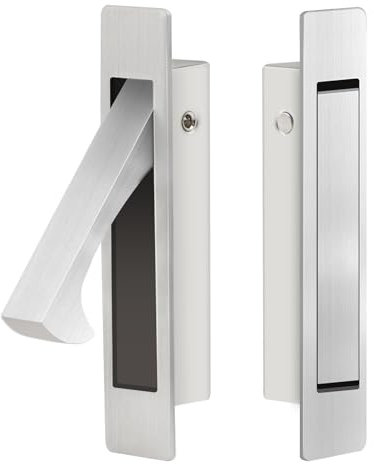 Dontay Maniglia a scomparsa, maniglia per bordi, professionale in acciaio inossidabile 304, montaggio a filo per porta scorrevole (nichel satinato, 1)