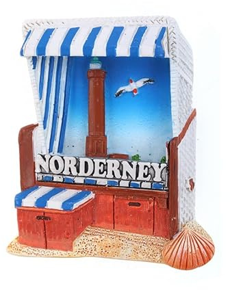 Norderney Insel Nordsee Strandkorb Poly Souvenir Magnet Germany Neu
