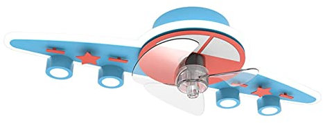 SUNESA Deckenlampe Kinderzimmer Lampe Cartoon Flugzeug Schlafzimmer Ventilator Lampe Kreative Einfache Moderne Deckenventilator Lampe for Jungen und Mädchen Deckenleuchte