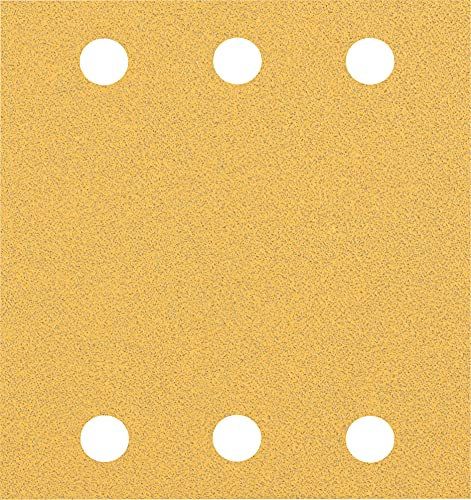 Bosch Accessories 2608901656 - Carta vetrata per levigatrice orbitale, grana 80 (lunghezza x larghezza), 107 mm x 115 mm, 50 pezzi