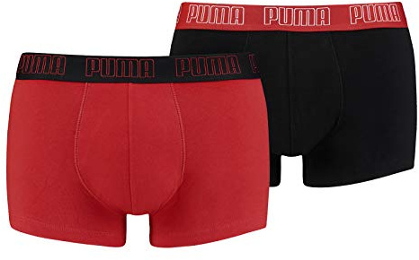 PUMA Herren Shortboxer Unterhosen Trunks 2er Pack, Wäschegröße:S, Artikel:-002 red/Black