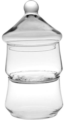 URBNLIVING 2 Tier Christmas Tree Clear Glass Snacks Candies Chocolate Dish Bowl Jar with Lid