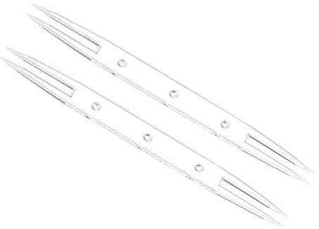 CoCud Telares de Tejer, Palillos de Tejer de Plástico, Accesorios de Herramientas de Tejer para Hacer Encaje A Mano, Manualidades de Tejido, Transparente, 2 Piezas