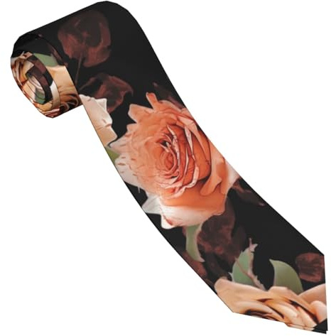 NONHAI Cravate classique en soie pour homme - Noir pêche et rose - Cravates tendance - Pour homme - Occasion formelle - Cravates d'affaires, Rose pêche noire, taille unique