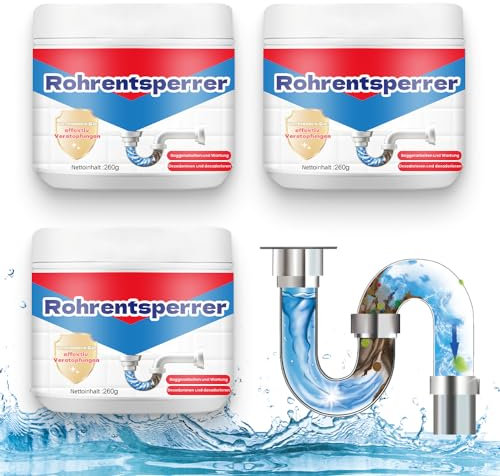 Powerful Pipe Dredge Agent, 2024 Neuest Leistungsstarkes Rohr-Baggermittel, 260g Rohrbagger Deodorant, Kraftvoll Schäumend Rohrreiniger Abflussreiniger, Toilettenreiniger Abflussreiniger Schaum (3PCS)