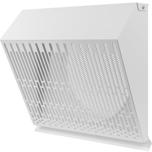 Vent Systems 10 Inch / 250 mm Exhaust Vent Cover with Rubber Gasket - White Galvanized Steel - Robust and Weatherproof Outdoor Air Exhaust Box - Duct or Surface Mounting - Rain and Snow Protection