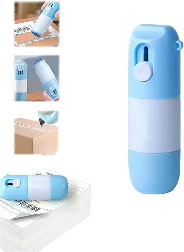 Eeiiey Líquido corrector de papel térmico con cuchillo de desembalaje, líquido de protección de datos de papel térmico, líquido de corrección de protección antifugas para etiquetas de paquetes,